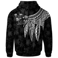 Fiji Custom Zip up Hoodie Polynesian Wings (White) - Polynesian Pride