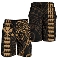 Kanaka Hawaii Map Gold Polynesian Men's Short Men's Shorts Gold - Polynesian Pride