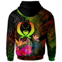 Pohnpei Polynesian Custom Zip up Hoodie Hibiscus and Banana Leaves - Polynesian Pride