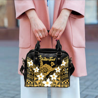 (Custom Personalised) Hawaii Shaka Shoulder Handbag - Plumeria Flowers - LT12 - Polynesian Pride