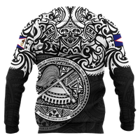 American Samoa Zip up Hoodie National Pride (White) - Polynesian Pride