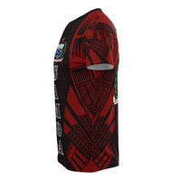 Samoa T Shirt Samoan Coat of Arms Polynesian Tattoo Red Style - Polynesian Pride