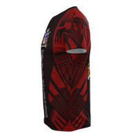 Norfolk Island T Shirt Norfolk Island Coat Of Arms Polynesian Tattoo Red Style - Polynesian Pride