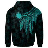 Marshall Islands Custom Hoodie Polynesian Wings (Turquoise) - Polynesian Pride