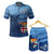 Combo Polo Shirt and Men Short Fiji Rugby Makare And Tapa Patterns Blue Blue - Polynesian Pride