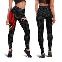 Tonga Legging - Tongan Is Myself (Black) - Polynesian Pride