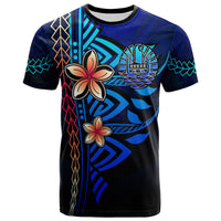 Tahiti Polynesian T Shirt Blue Vintage Tribal Mountain Unisex Blue - Polynesian Pride