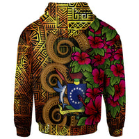 Cook Islands Polynesian Custom Hoodie Hibiscus Vintage - Polynesian Pride