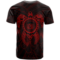 Hawaii Polynesian T Shirt Vintage Polynesian Turtle (Red) - Polynesian Pride