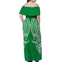 Cook Islands Mitiaro Off Shoulder Long Dress - Tribal Pattern - LT12 - Polynesian Pride