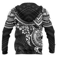 Polynesian Zip Hoodie Polynesian White Turtle - Polynesian Pride