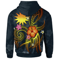 Nauru Polynesian Zip up Hoodie Legend of Nauru (Blue) - Polynesian Pride