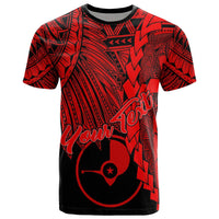 Yap Micronesia Custom T Shirt Tribal Wave Tattoo Red Unisex Red - Polynesian Pride