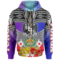Tonga Polynesian Zip up Hoodie Colorful Style Unisex Blue - Polynesian Pride