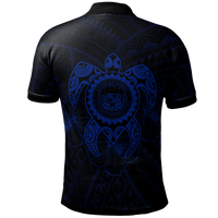 Hawaii Polynesian Polo Shirt Vintage Polynesian Turtle (Blue) - Polynesian Pride