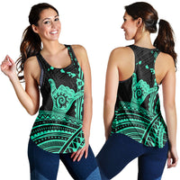 Hawaii Shaka Polynesian Tribal Turquoise Women Tank Top - LT12 Blue - Polynesian Pride