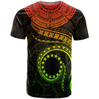 Cook Islands Custom T Shirt Polynesian Waves (Reggae) - Polynesian Pride