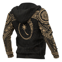 Chuuk Micronesian Hoodie Gold Heart Shield - Polynesian Pride