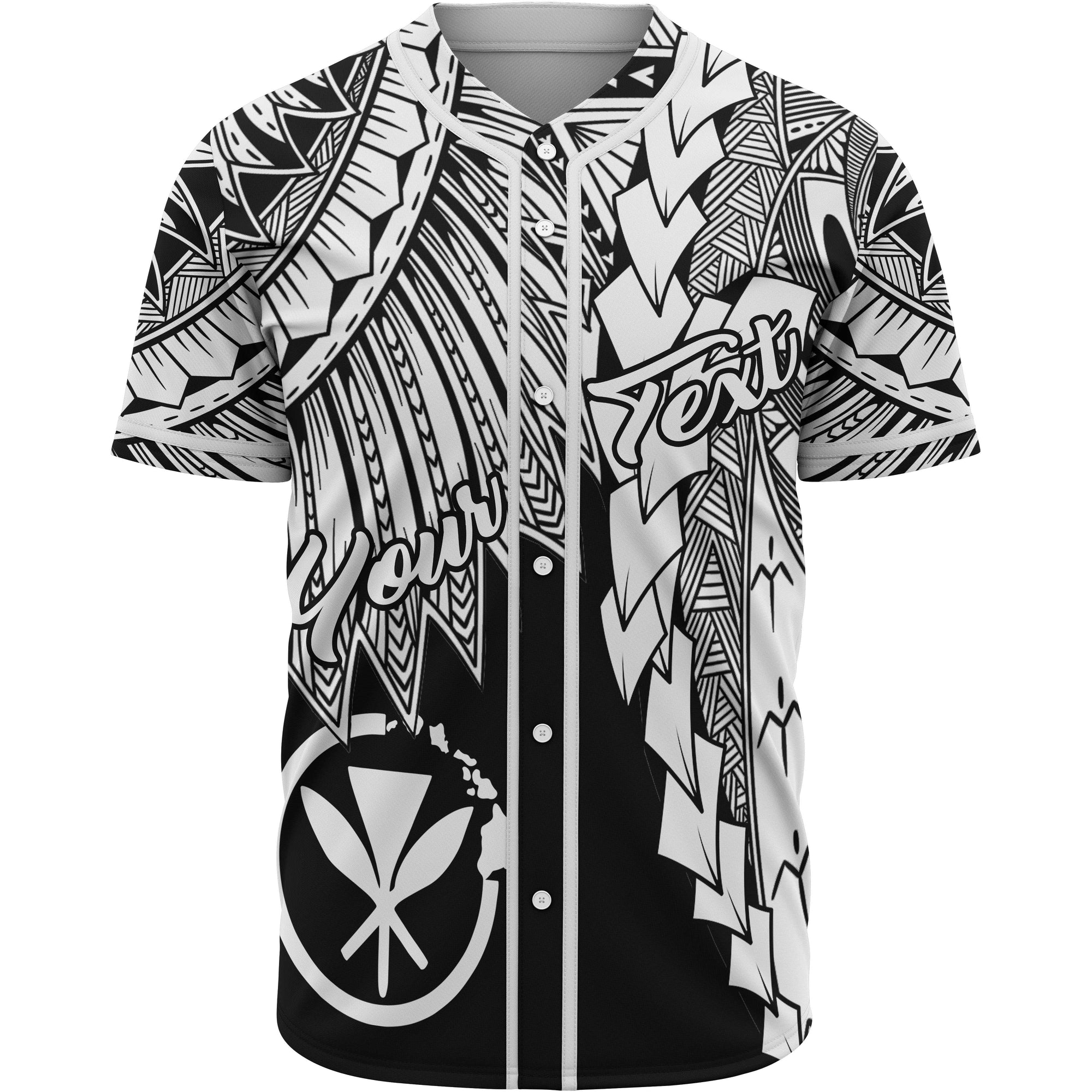 Hawaii Kanaka Maoli Polynesian Custom Personalised Baseball Shirt - Tribal Wave Tattoo White Unisex White - Polynesian Pride