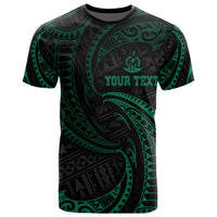 Vanuatu Polynesian Custom T Shirt Green Tribal Wave Unisex Green - Polynesian Pride