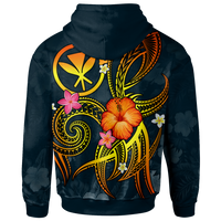 Polynesian Hawaii Custom Zip up Hoodie Legend of Kanaka Maoli (Blue) - Polynesian Pride