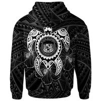 Hawaii Polynesian Zip up Hoodie Vintage Polynesian Turtle (White) - Polynesian Pride