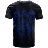 Hawaii Polynesian T Shirt Vintage Polynesian Turtle (Blue) - Polynesian Pride
