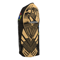 Cook Islands T Shirt Polynesian Coat of Arms Polynesian Tattoo Gold Style - Polynesian Pride