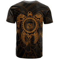 Hawaii Polynesian Custom T Shirt Vintage Polynesian Turtle (Golden) - Polynesian Pride