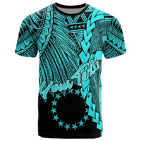 Cook Islands Polynesian Custom T Shirt Tribal Wave Tattoo Neon Blue Unisex Neon Blue - Polynesian Pride
