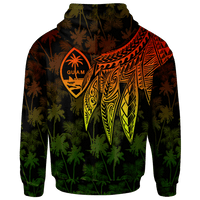 Guam Zip up Hoodie Polynesian Wings (Reggae) - Polynesian Pride