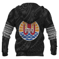 Tahiti Polynesian Tattoo All Over Hoodie White - Polynesian Pride