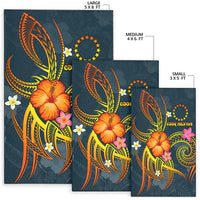 Cook Islands Polynesian Area Rug - Legend of Cook Islands (Blue) - Polynesian Pride