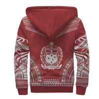 Samoa Sherpa Hoodie - Polynesian Chief Flag Version - Polynesian Pride