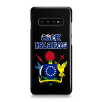 Cook Islands Phone Case - Coat of Arm Name Samsung Galaxy S10 One Size Black - Polynesian Pride