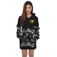 Hawaiian Hoodie Dress - Hawaii Kanaka Maoli Hibiscus Special Black - Polynesian Pride