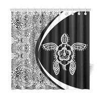 Hawaii Turtle Polynesian Shower Curtain-Circle Style White - Polynesian Pride