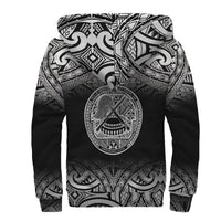 American Samoa Personalised Custom Polynesian Sherpa Hoodie - Fog Black - Polynesian Pride