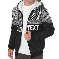 American Samoa Personalised Custom Polynesian Sherpa Hoodie - Horizontal Black - Polynesian Pride