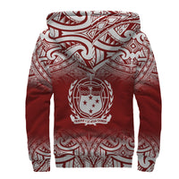 Samoa Personalised Custom Polynesian Sherpa Hoodie - Fog Red - Polynesian Pride