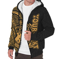 Samoa Personalised Custom Polynesian Sherpa Hoodie - Line Gold - Polynesian Pride