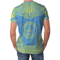 Palau Unisex T Shirt Palau Polynesian Chief Light Blue Version - Polynesian Pride
