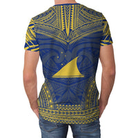 Tokelau T Shirt Tokelauan Polynesian Chief Blue Version - Polynesian Pride