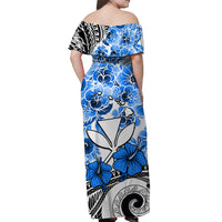 Hawaii Matching Dress and Hawaiian Shirt Polynesian and Blue Hibiscus LT13 - Polynesian Pride