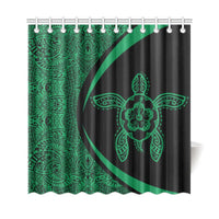 Hawaii Turtle Polynesian Shower Curtain-Circle Style Green - Polynesian Pride