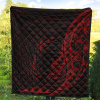 Samoa Premium Quilt - Custom Personalised Polynesian Pattern Style Red Color - Polynesian Pride