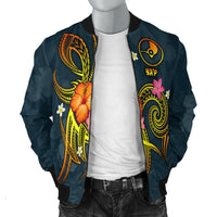 YAP Polynesian Men's Bomber Jacket - Legend of YAP (Blue) - Polynesian Pride