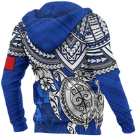 Tonga Polynesian Hoodie Blue Turtle - Polynesian Pride