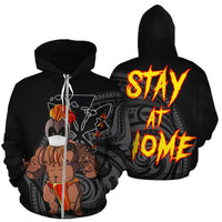 Hawaii Stay At Home Warrior Hoodie (Zipper) Unisex Black - Polynesian Pride