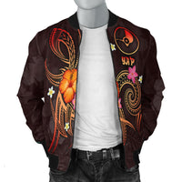 YAP Polynesian Men's Bomber Jacket - Legend of YAP (Red) - Polynesian Pride
